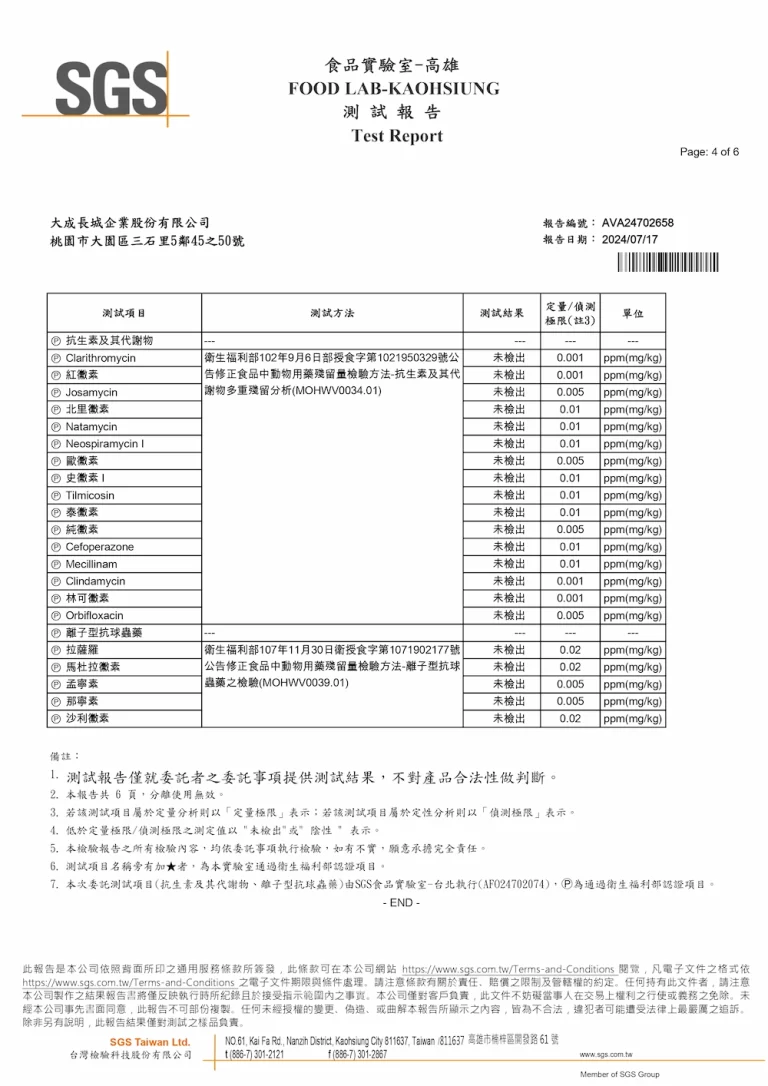 原料肉16項檢驗報告 3